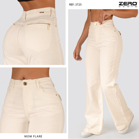 Pantalón Mom Flare Tiro Alto Drill