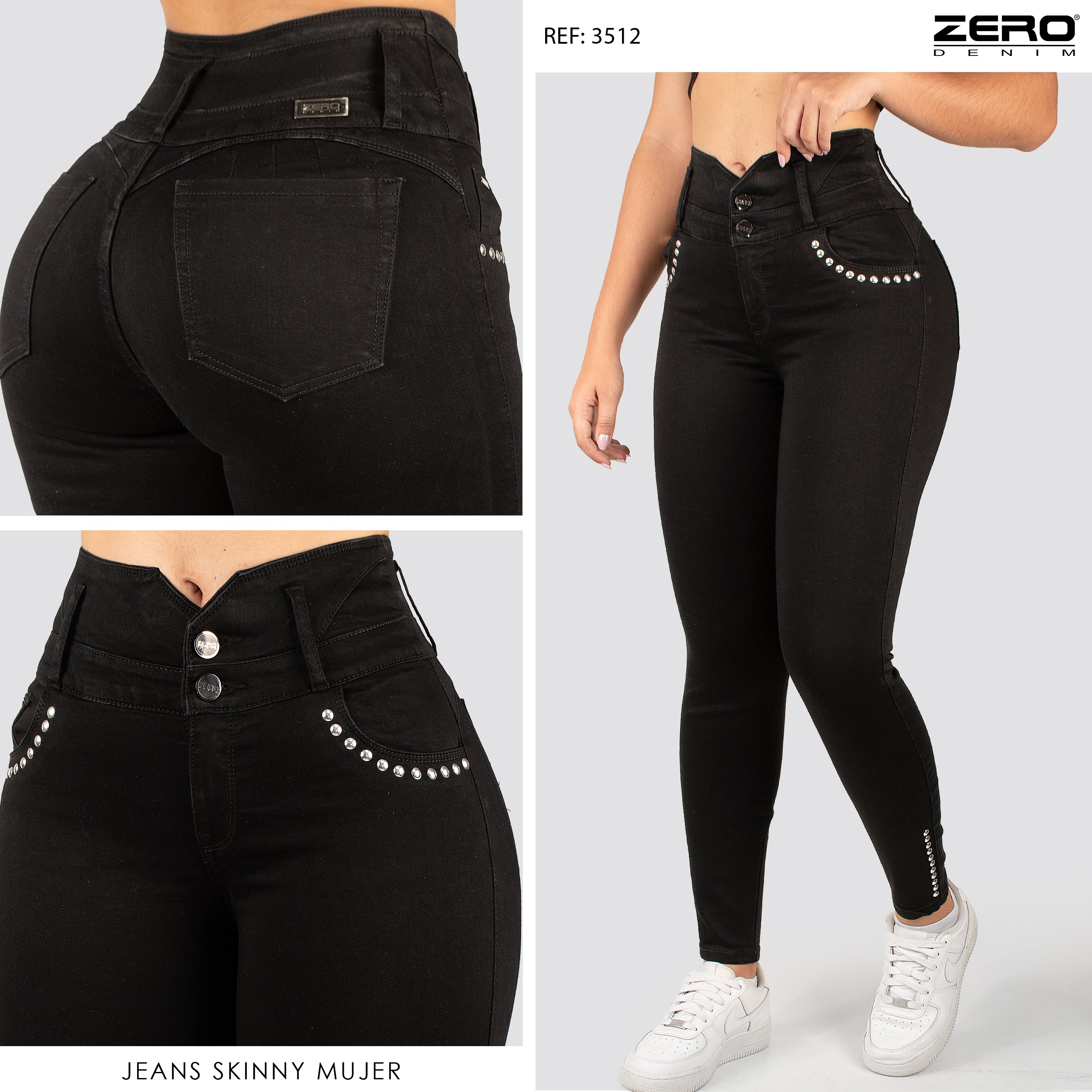 Jeans Skinny Tiro Alto 3512-P