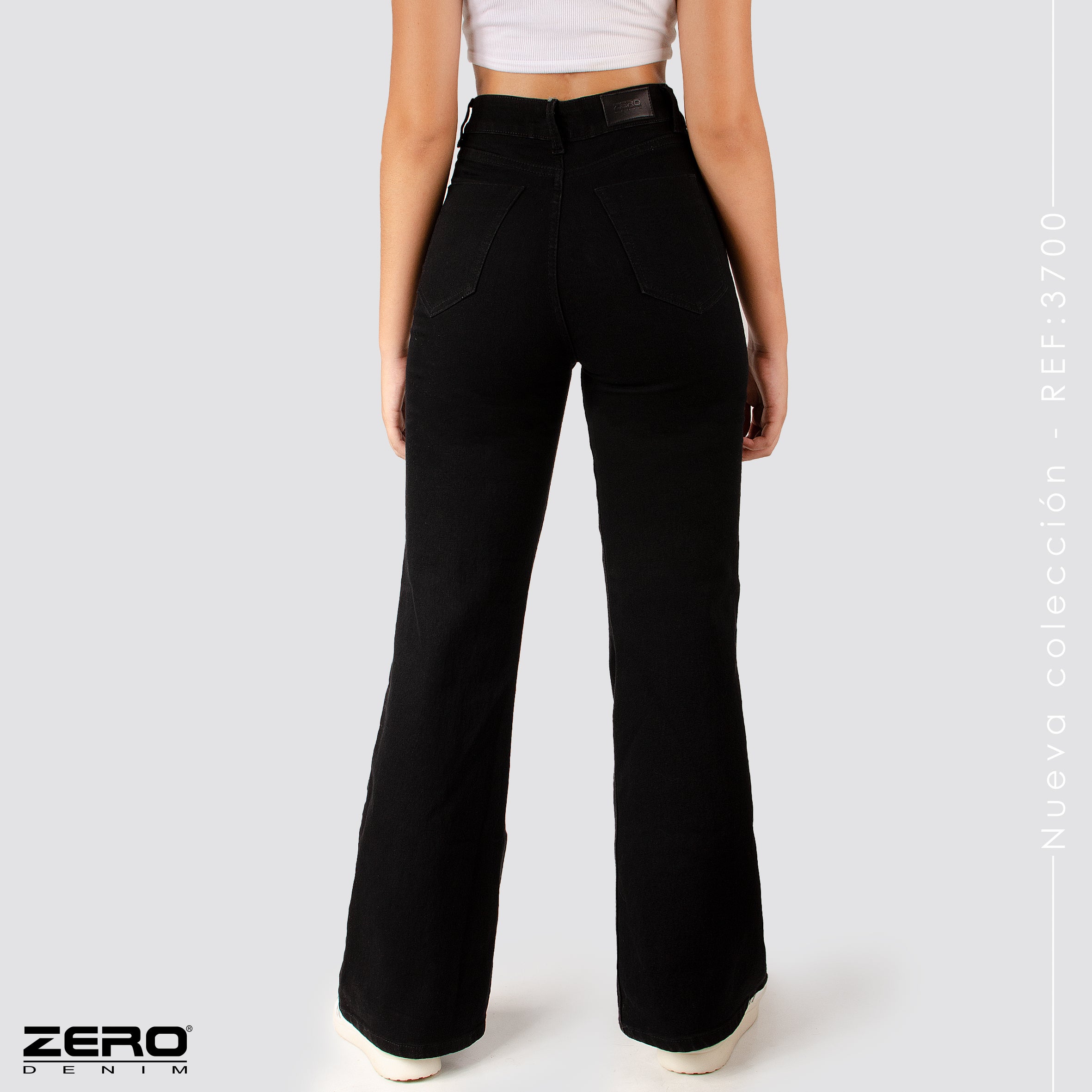 Jeans Mom Bota Ancha Tiro Alto 3700