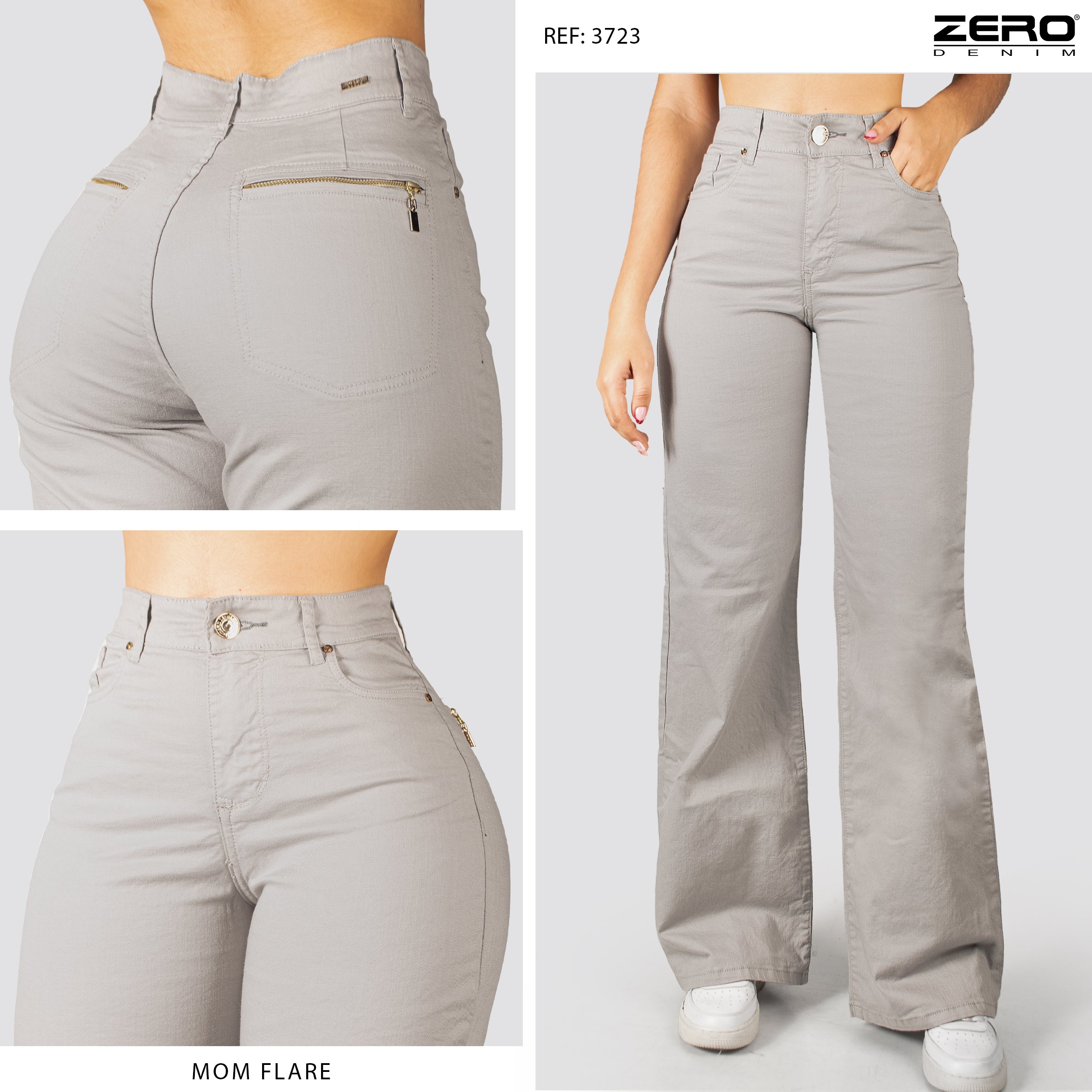 Pantalón Mom Flare Tiro Alto 3723