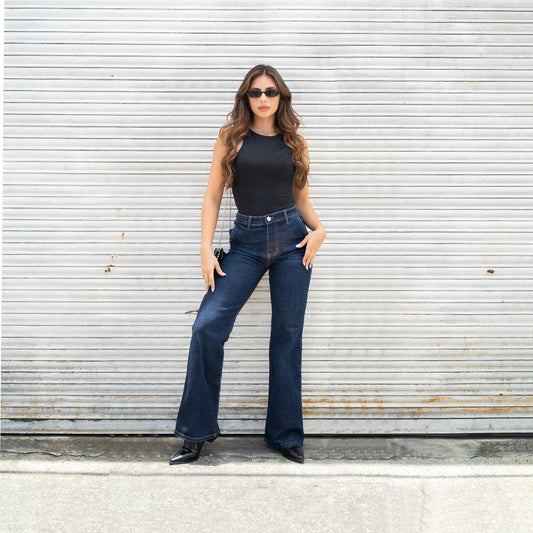 Jeans Mom Flare Tiro Alto 7601
