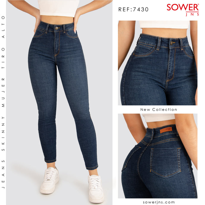 Jeans Skinny Tiro Alto Premium S7430