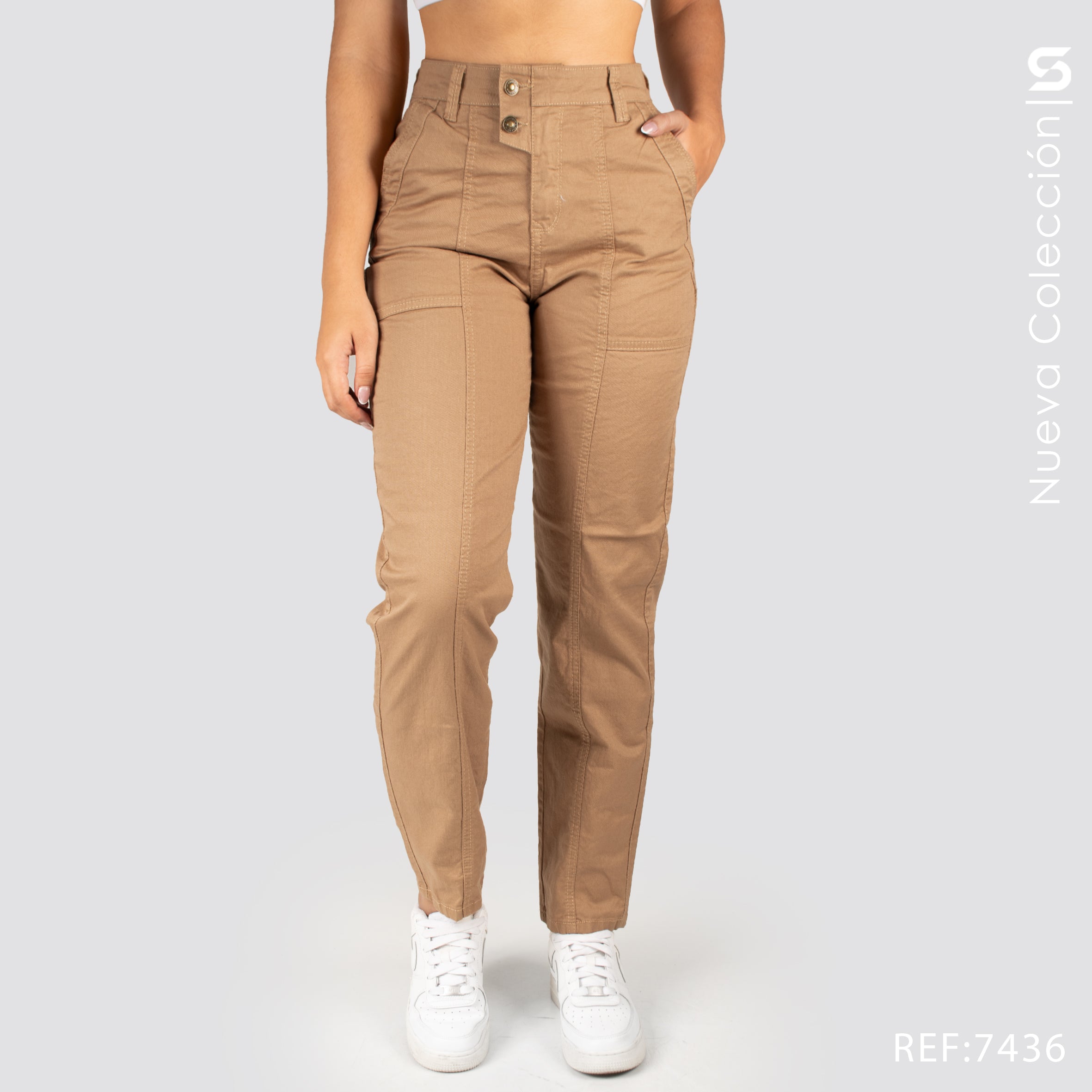 Jeans Mom Fit Tiro Alto S7436