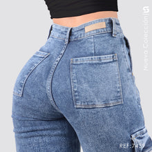 Cargar imagen en el visor de la galería, Mom Jeans Cargo Tiro Alto S7439