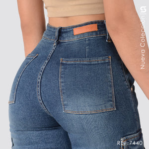 Mom Jeans Cargo Tiro Alto S7440