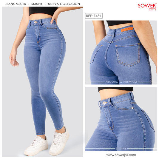 Jeans Skinny Tiro Alto 7451