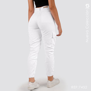 Pantalón Mom Fit Cargo Tiro Alto S7452