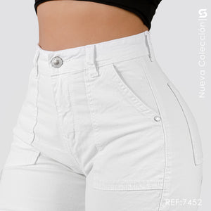 Pantalón Mom Fit Cargo Tiro Alto S7452