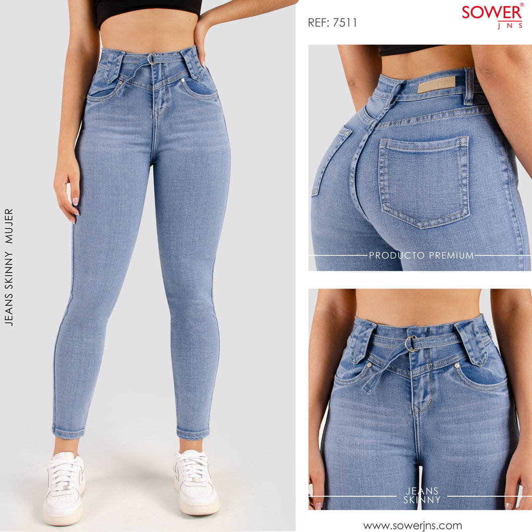 Jeans Skinny Tiro Alto S7511