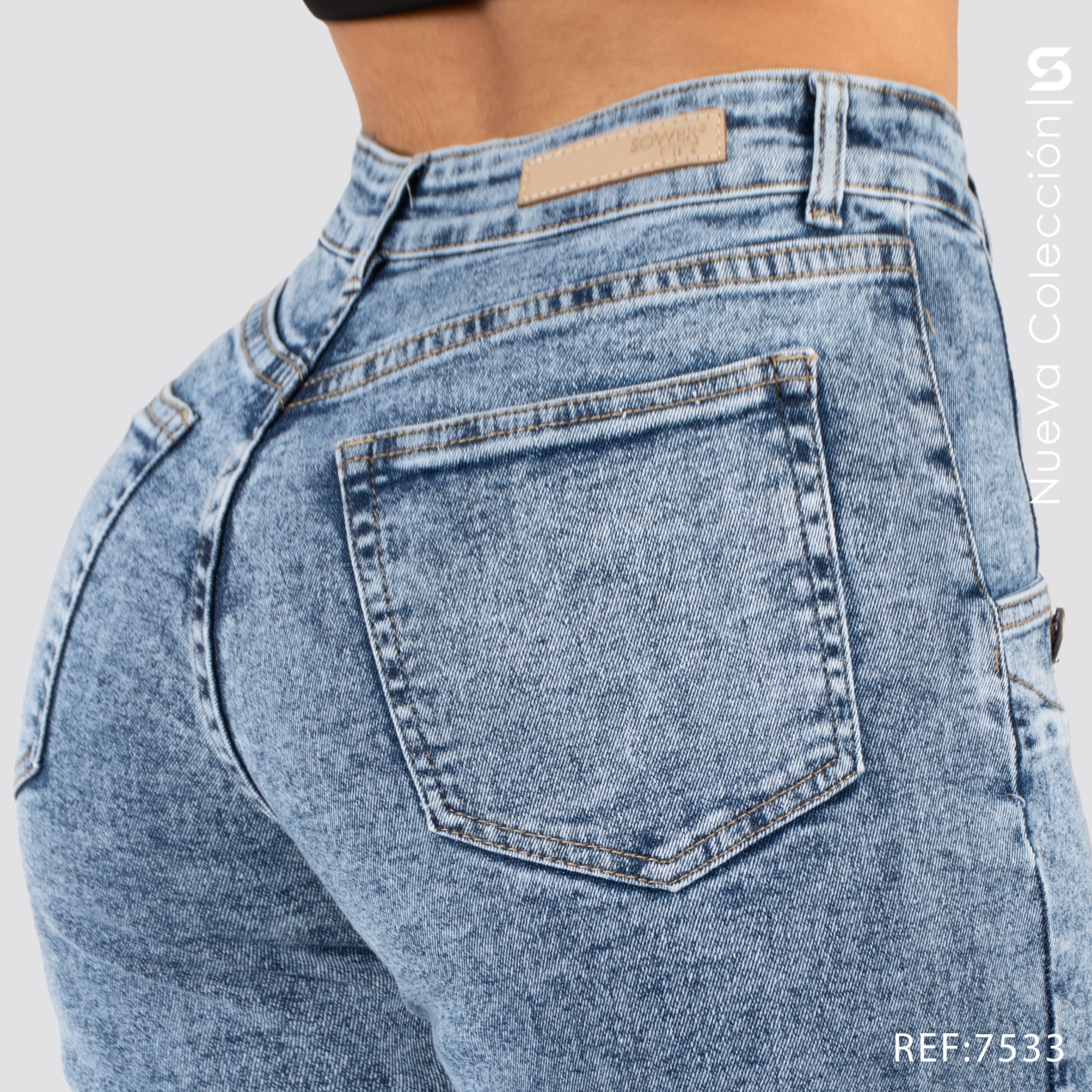 Jeans Mom Fit Tiro Alto S7533