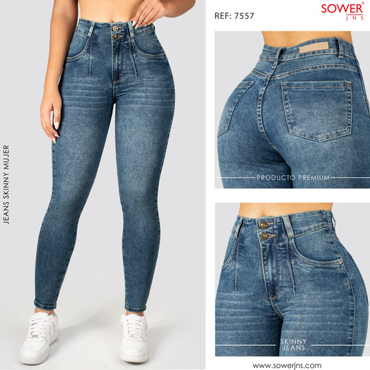 Jeans Skinny Tiro Alto S7557