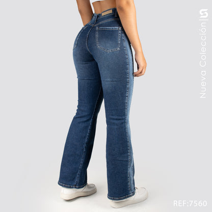 Jeans Mom Bota Ancha Alto S7560