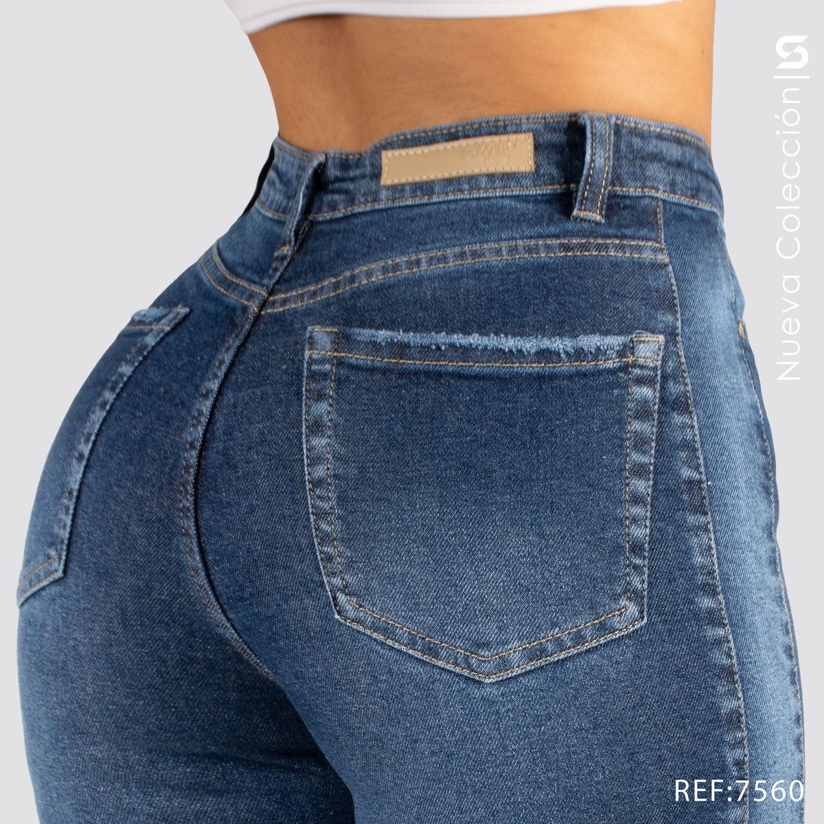 Jeans Mom Bota Ancha Alto S7560
