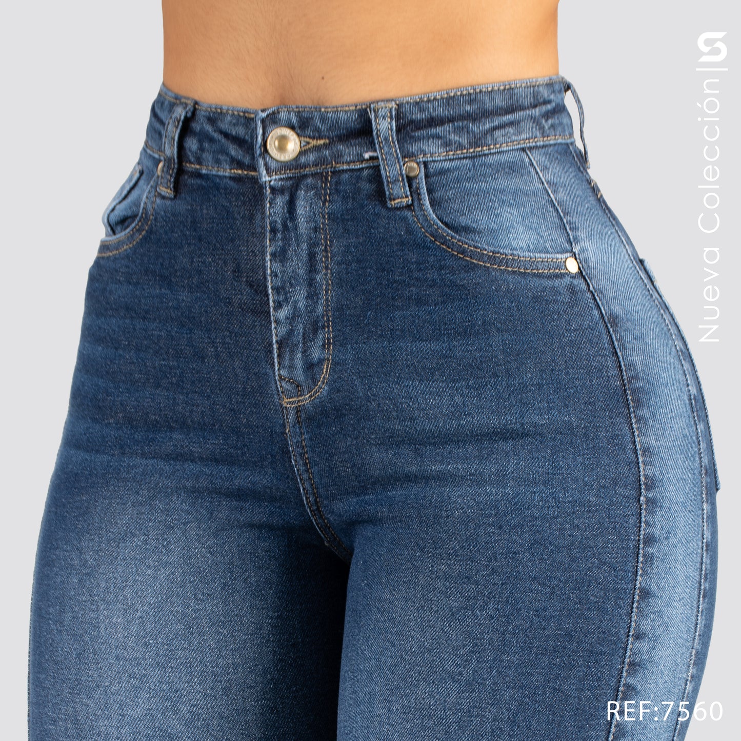 Jeans Mom Bota Ancha Alto S7560