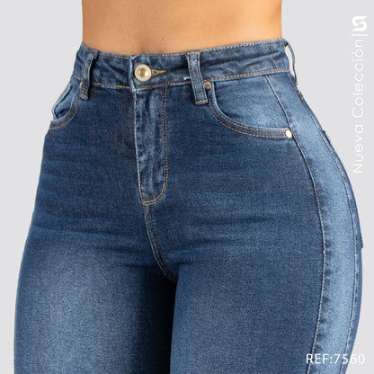 Jeans Mom Bota Ancha Alto S7560