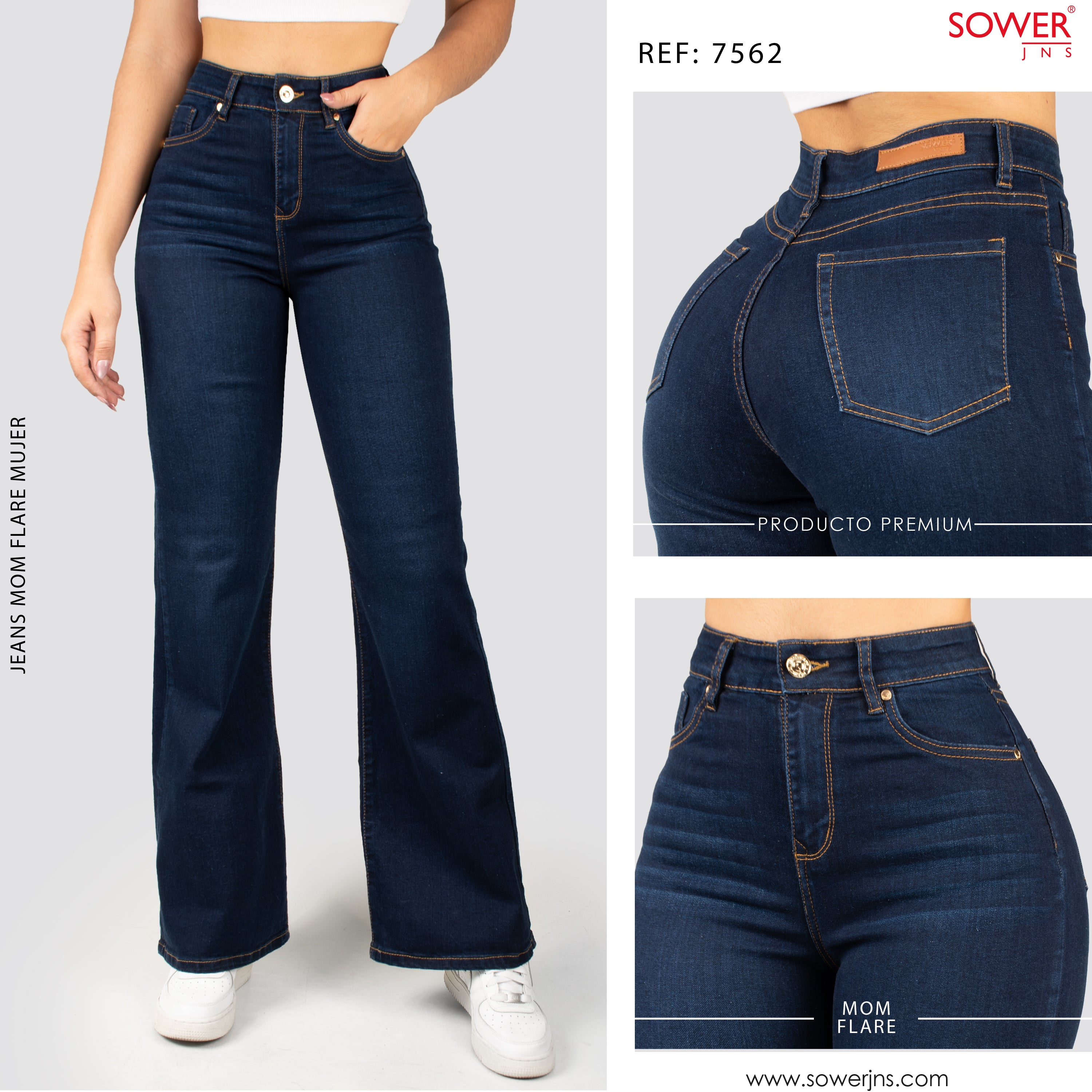 Jean Mom Bota Ancha Alto S7562