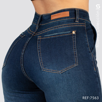 Jeans Mom Flare Tiro Alto S7563-P