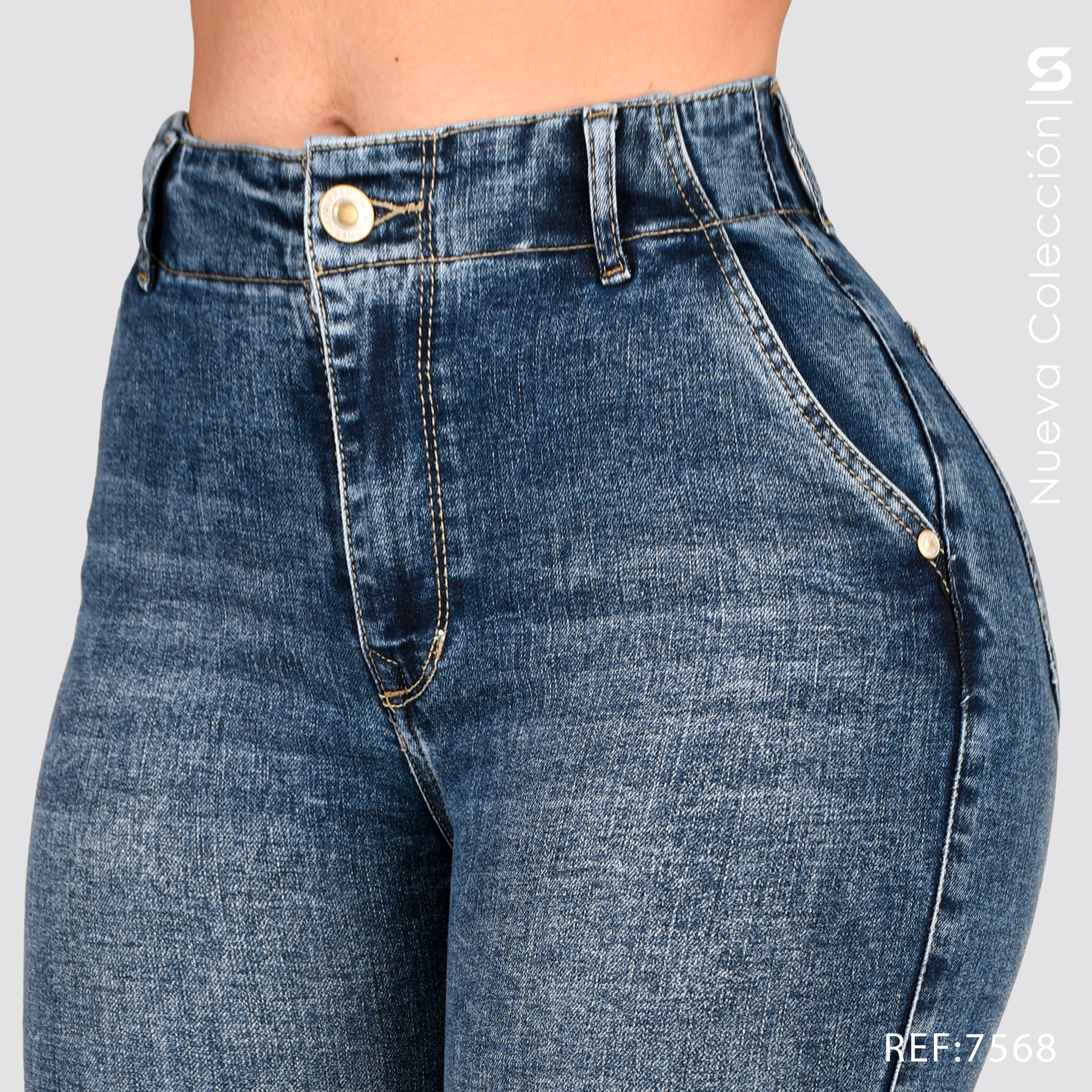 Jeans Skinny Tiro Alto S7568