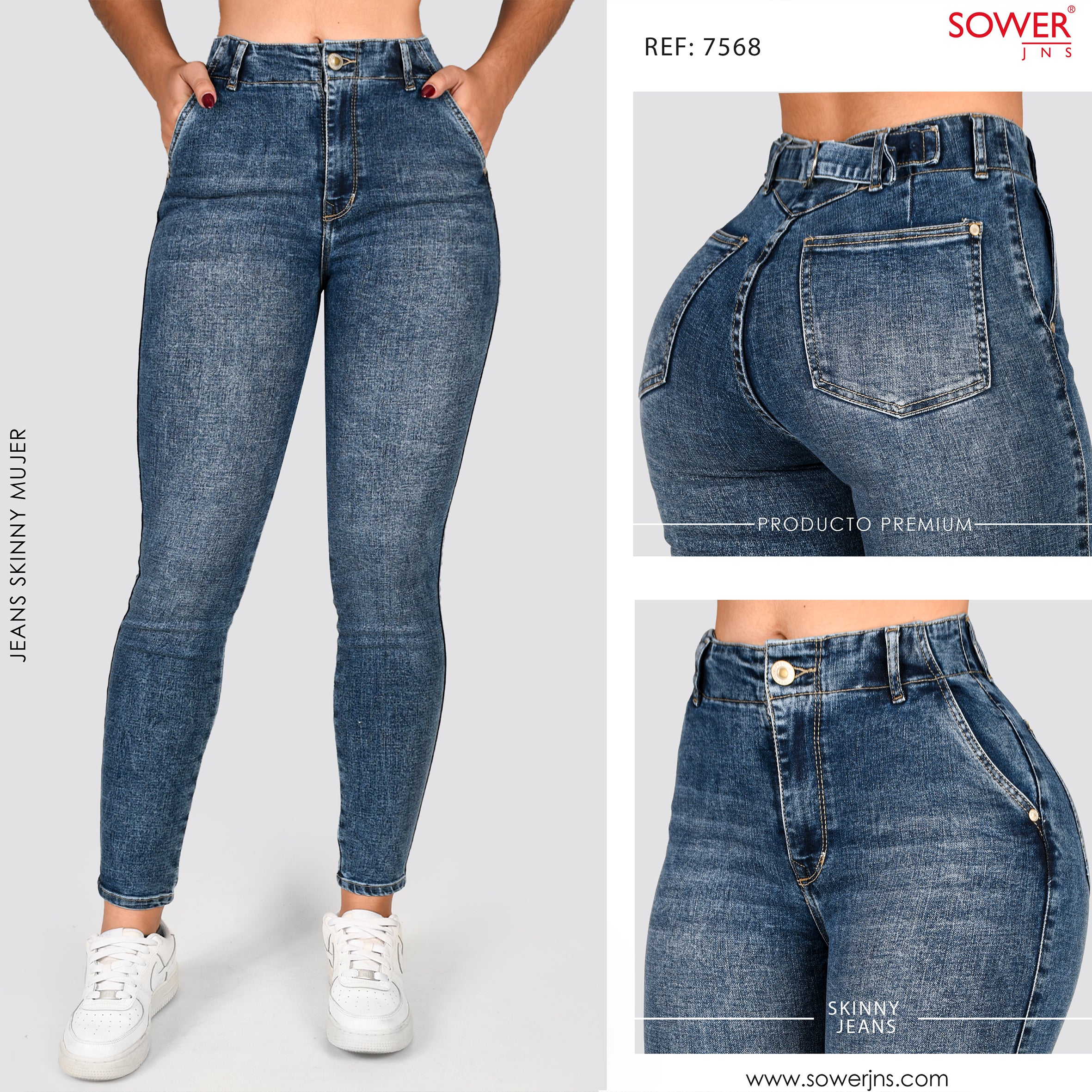 Jeans Skinny Tiro Alto S7568