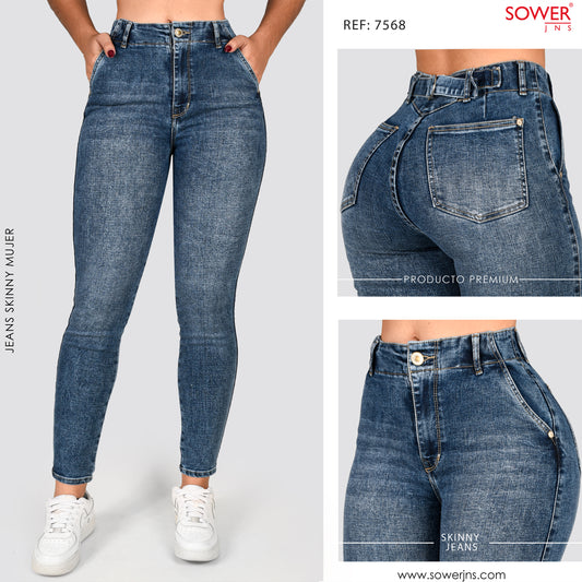 Jeans Skinny Tiro Alto S7568