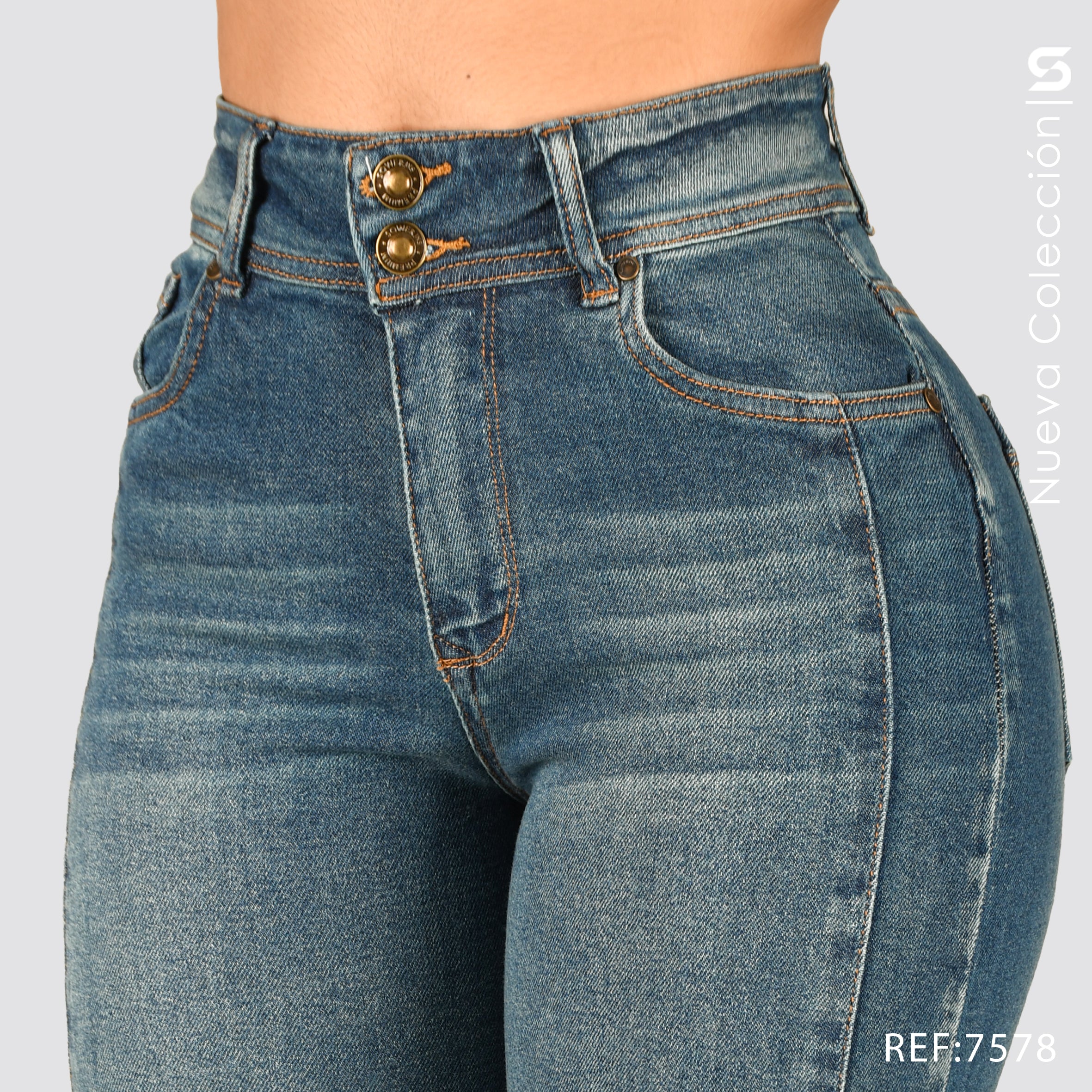 Jeans Mom Flare Tiro Alto S7578