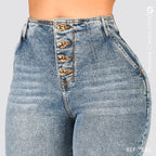 Jeans Mom Flare Tiro Alto S7582
