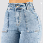 Jeans Mom Flare Tiro Alto S7583