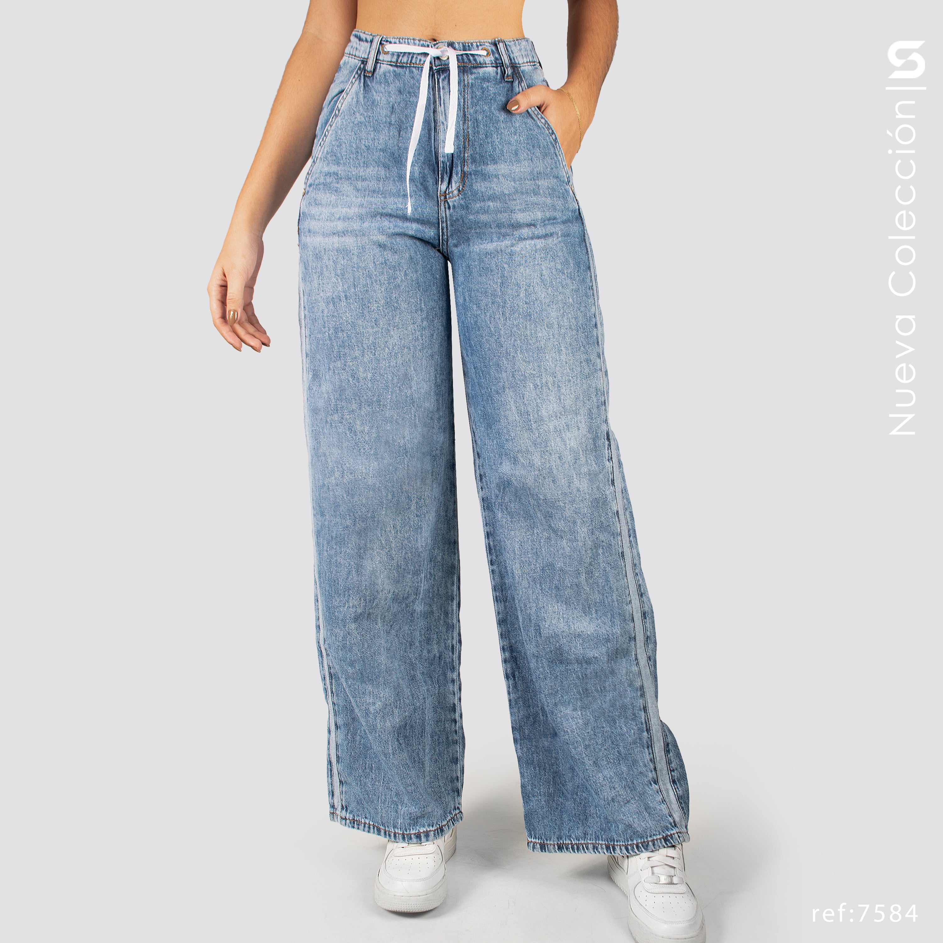 Jeans Mom Flare Tiro Alto S7584