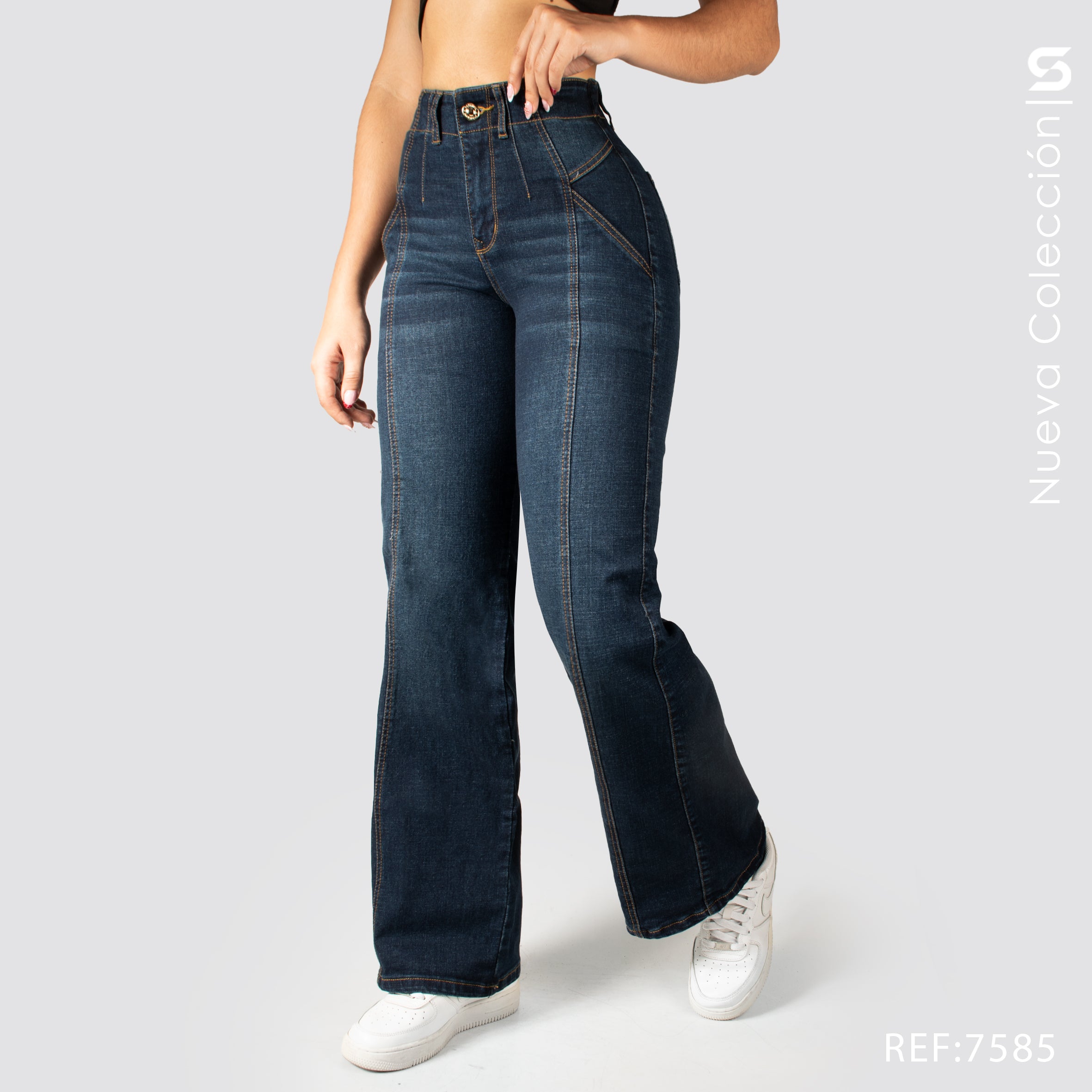 Jeans Mom Flare Tiro Alto S7585
