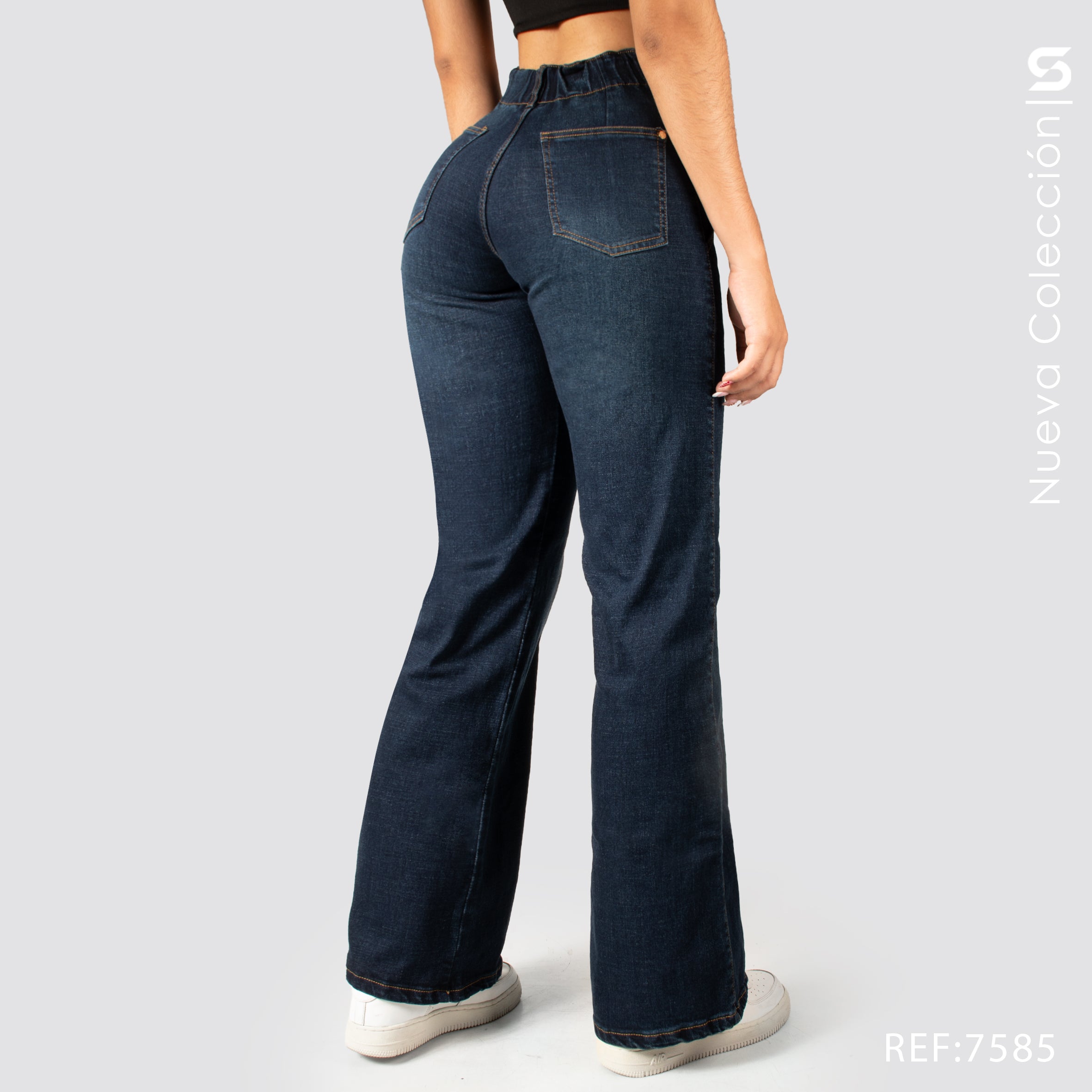 Jeans Mom Flare Tiro Alto S7585