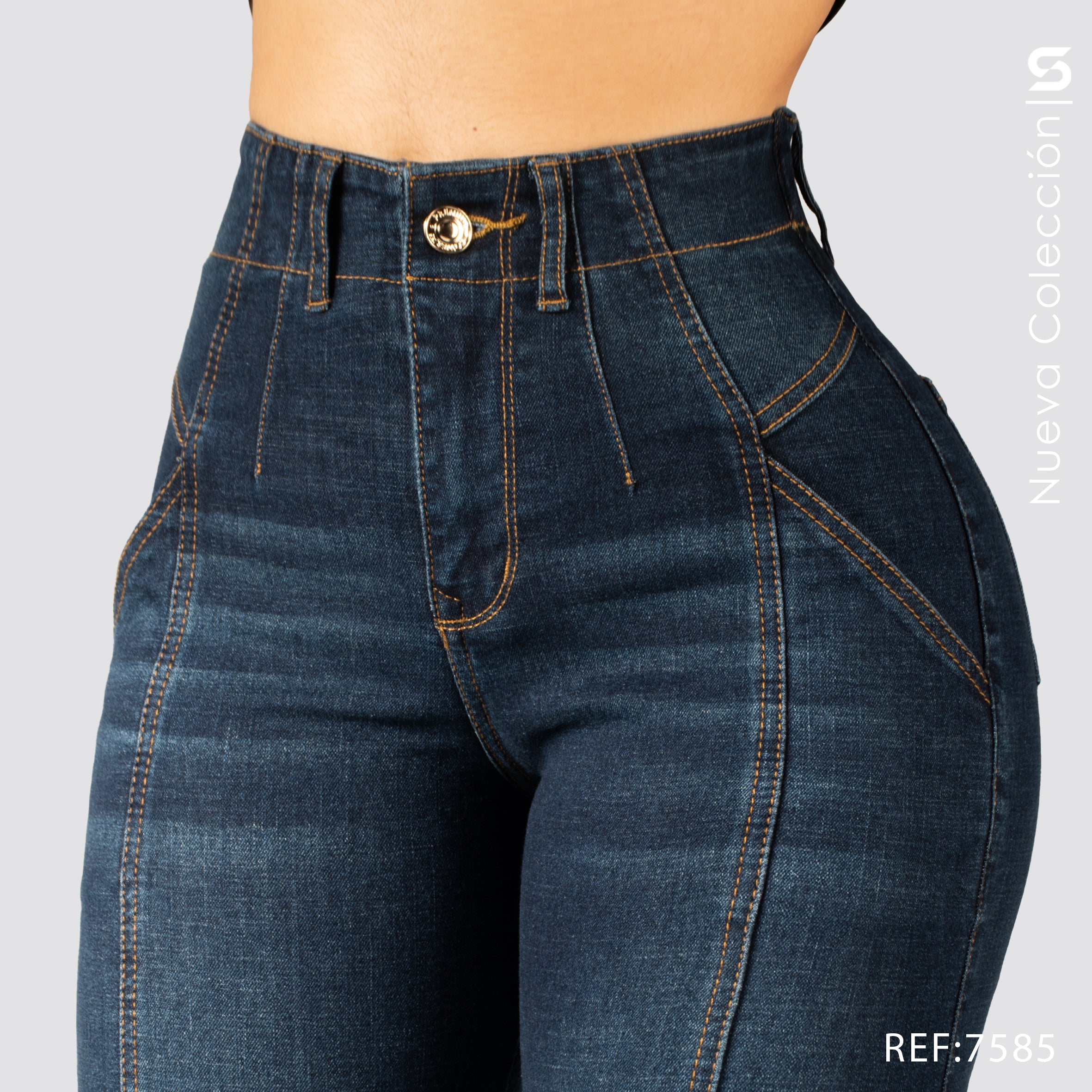 Jeans Mom Flare Tiro Alto S7585