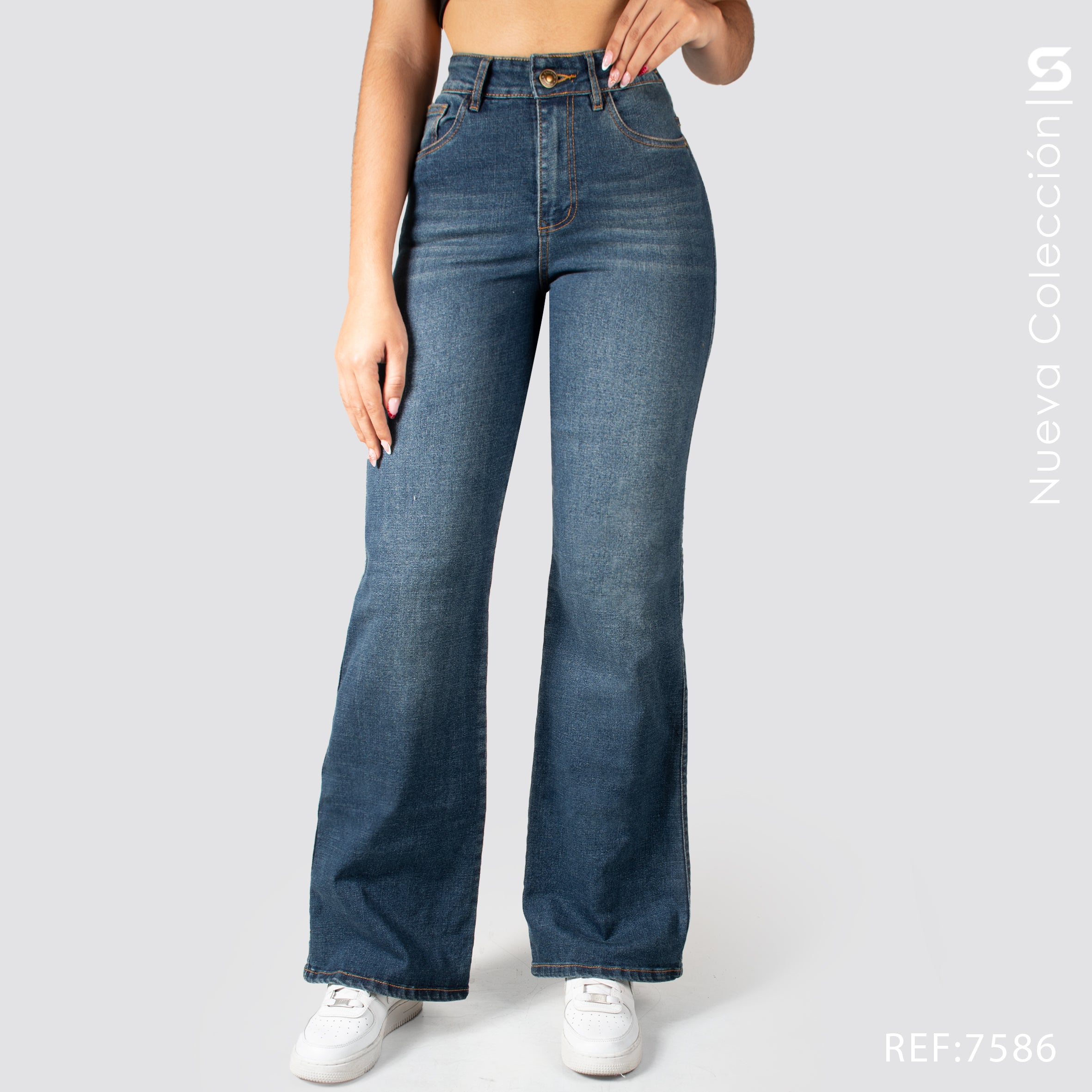 Jeans Mom Flare Tiro Alto S7586