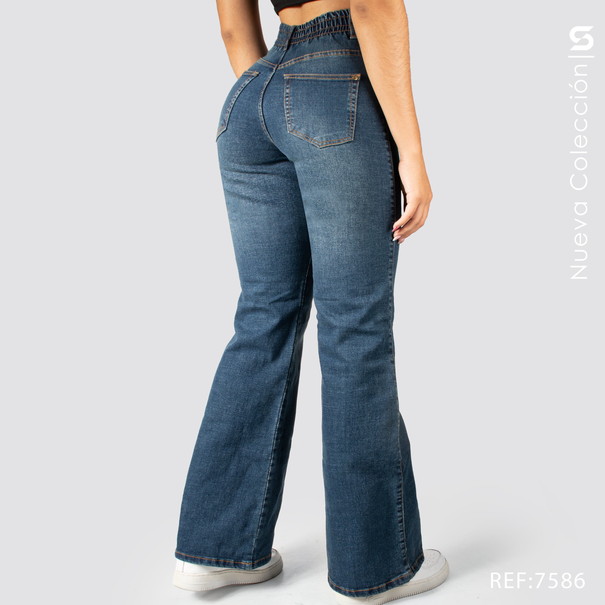 Jeans Mom Flare Tiro Alto S7586