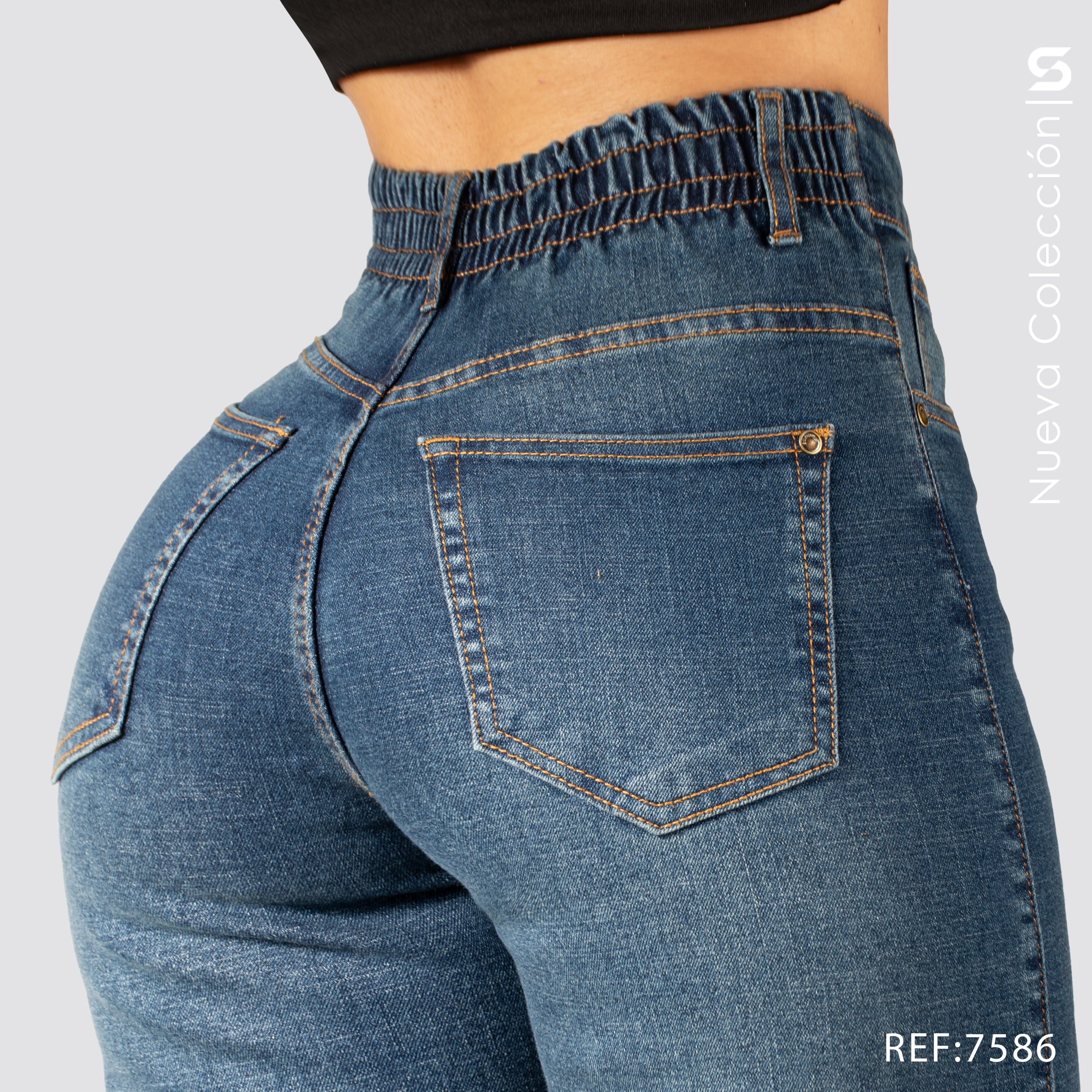 Jeans Mom Flare Tiro Alto S7586
