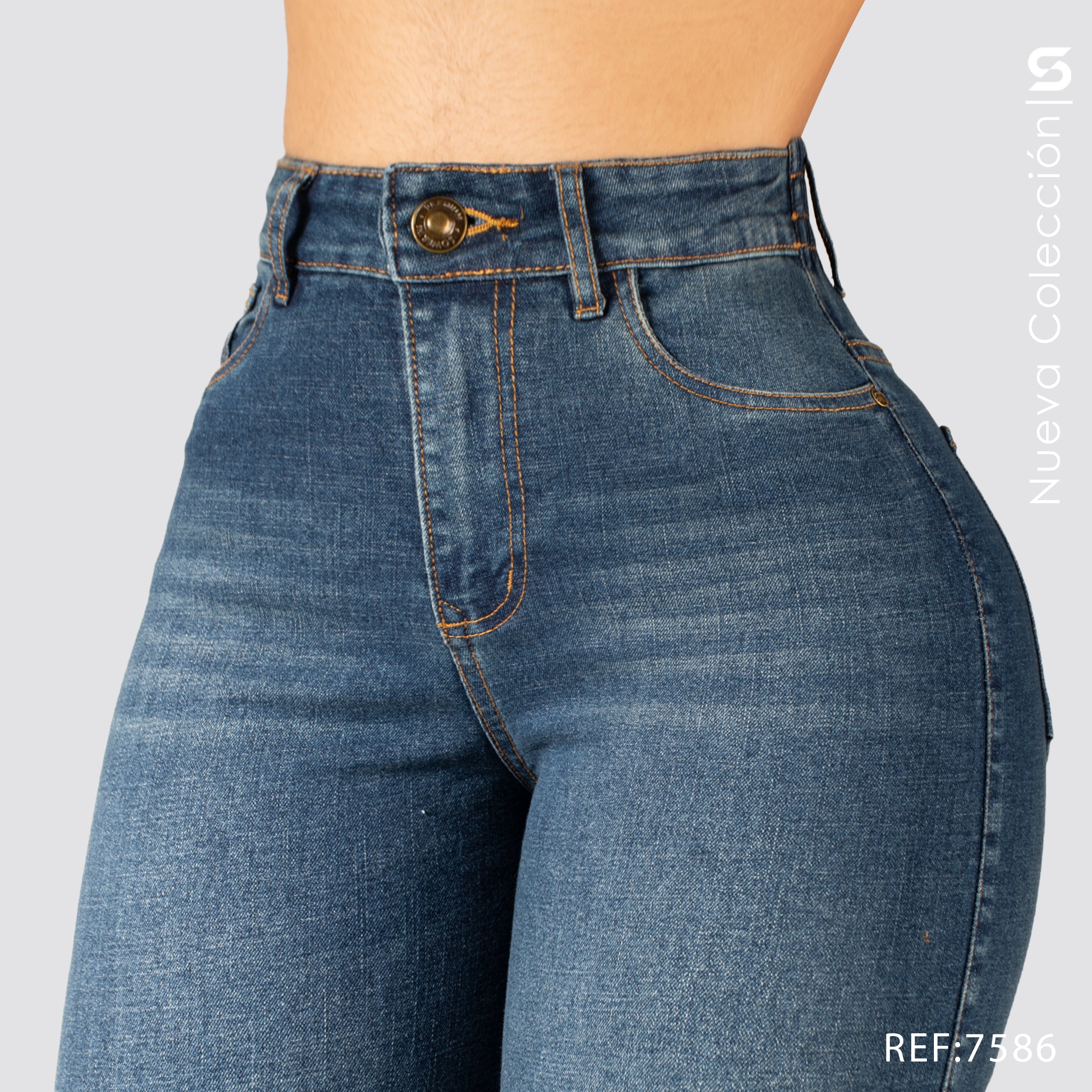 Jeans Mom Flare Tiro Alto S7586
