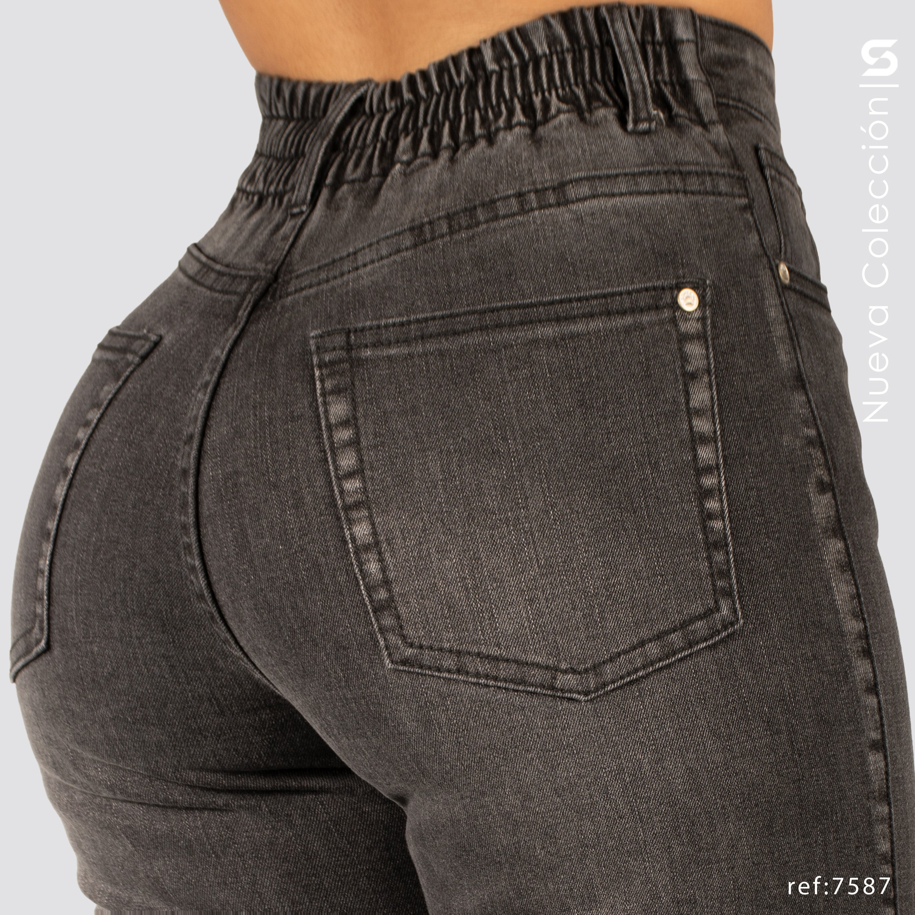 Jeans Mom Flare Tiro Alto S7587
