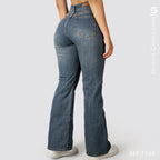 Jeans Mom Flare Tiro Alto S7598