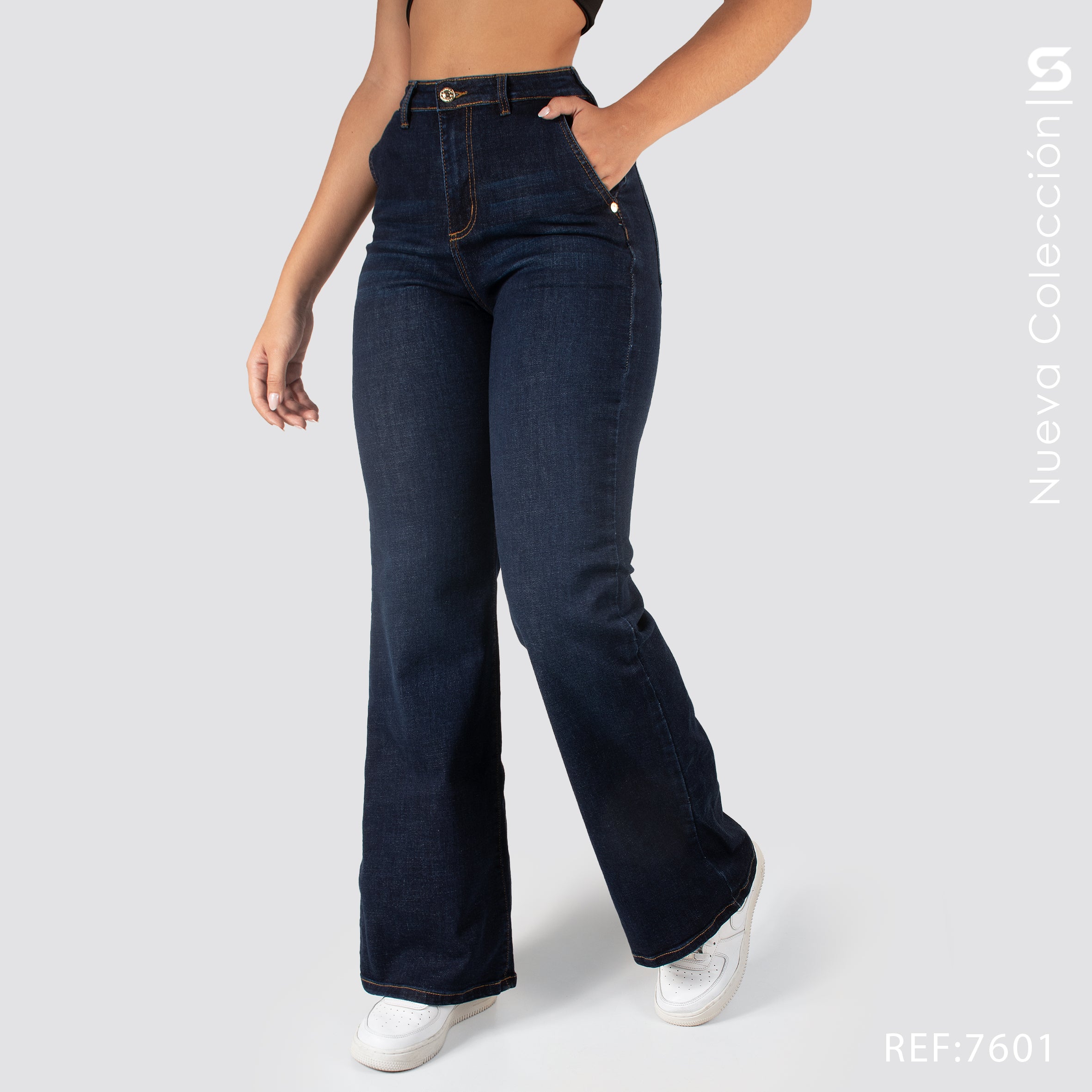 Jeans Mom Flare Tiro Alto 7601