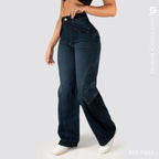 Jeans Mom Flare Rigido Tiro Alto 7602