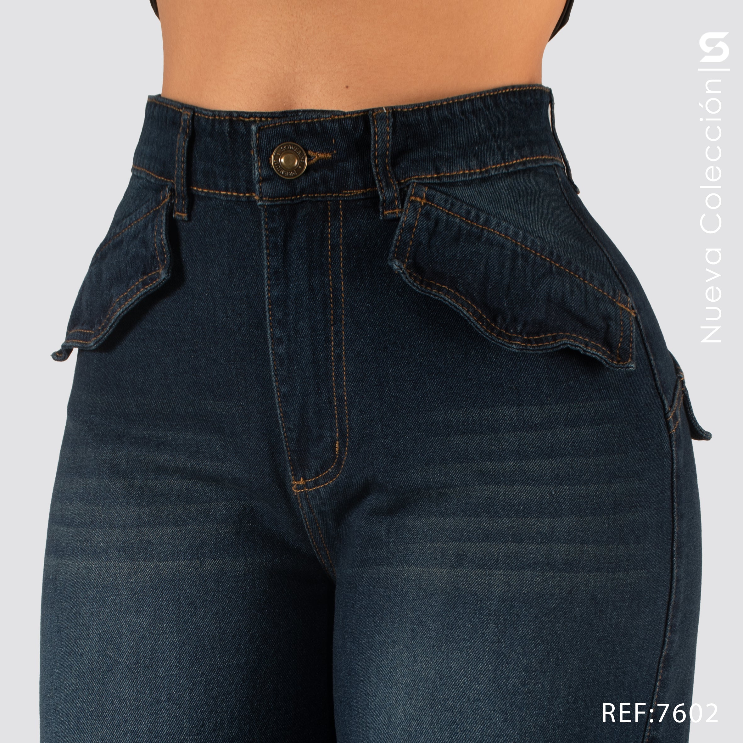 Jeans Mom Flare Rigido Tiro Alto 7602