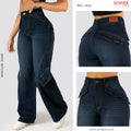 Jeans Mom Flare Rigido Tiro Alto 7602