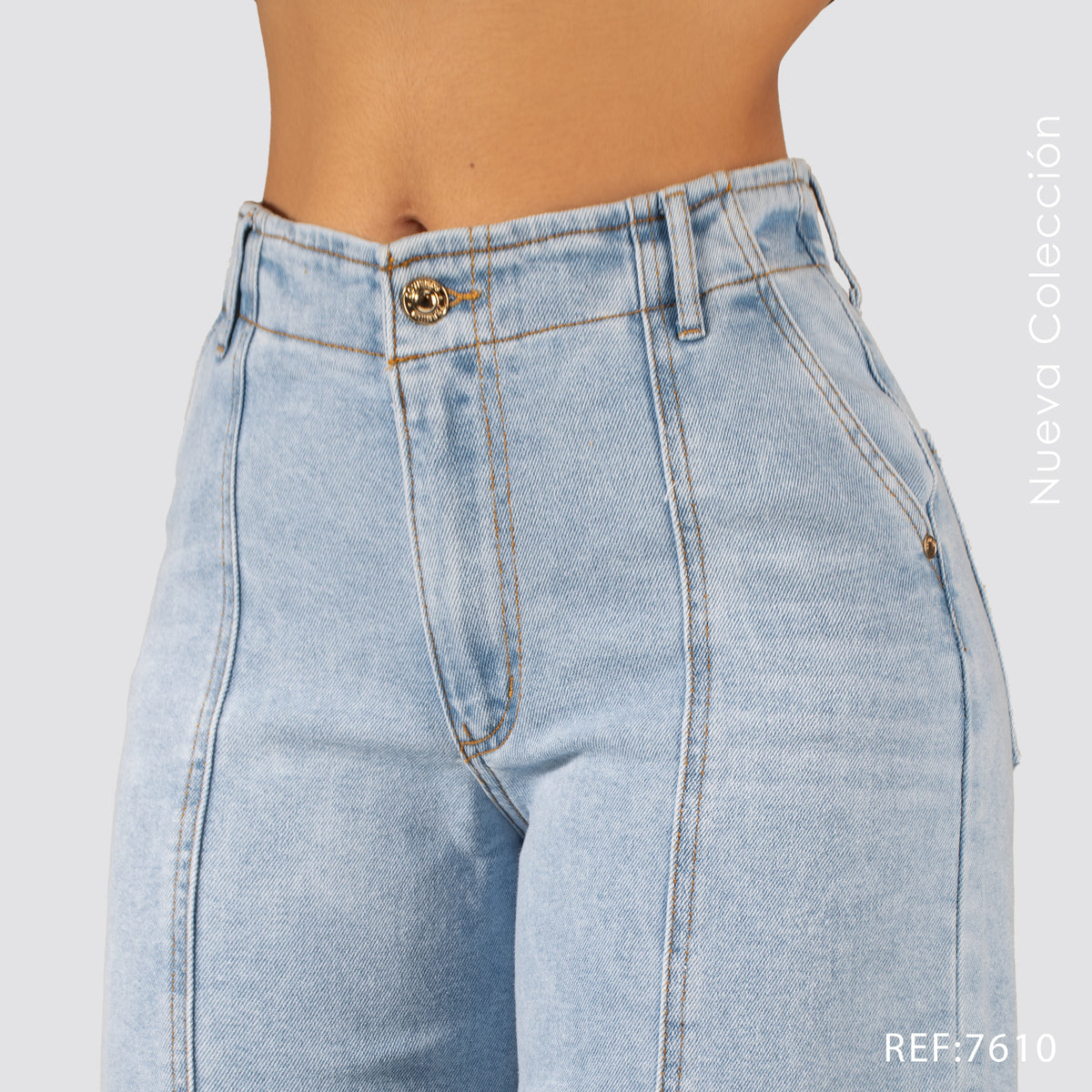 Jeans Mom Flare Tiro Alto 7610
