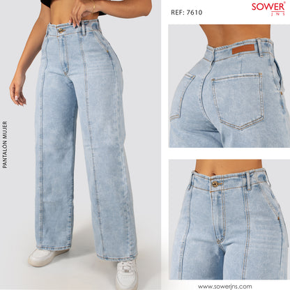 Jeans Mom Flare Tiro Alto 7610
