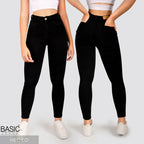 Jeans Skinny Tiro Alto Basic Negro