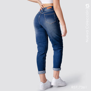 Mom Jeans Tiro Alto S7361